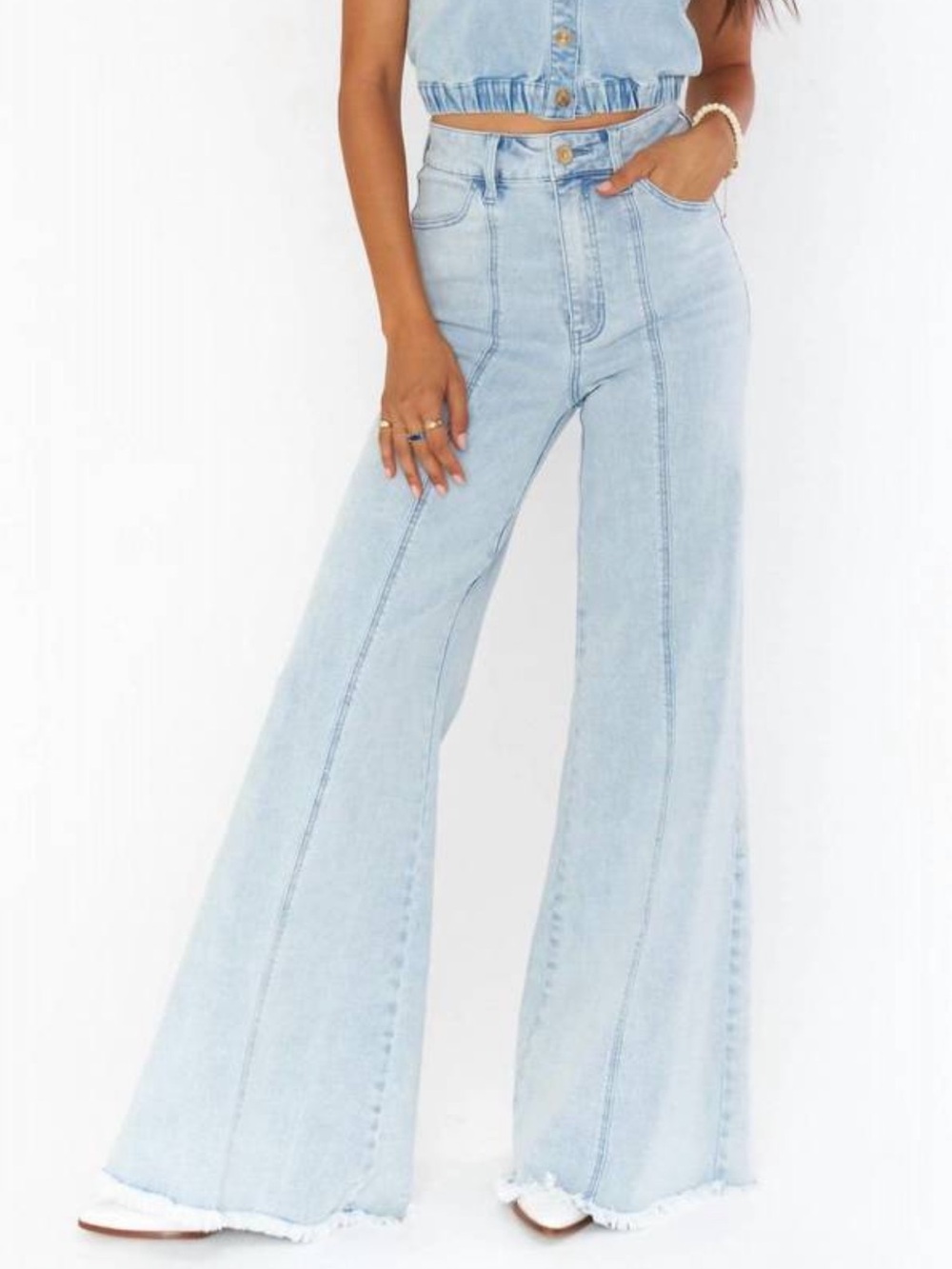 SHOW ME YOUR MUMU ashbury wide leg jean in glacier blue